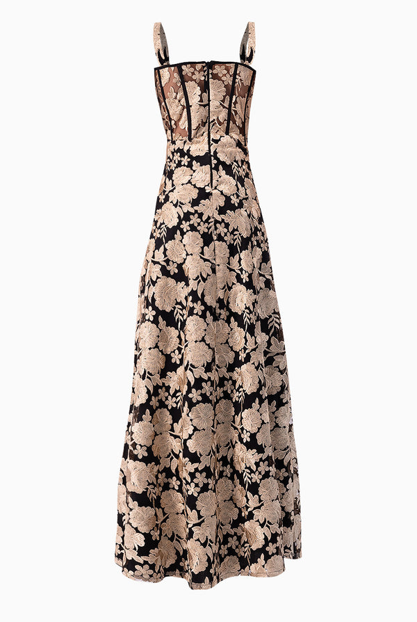 Vestido largo con corset