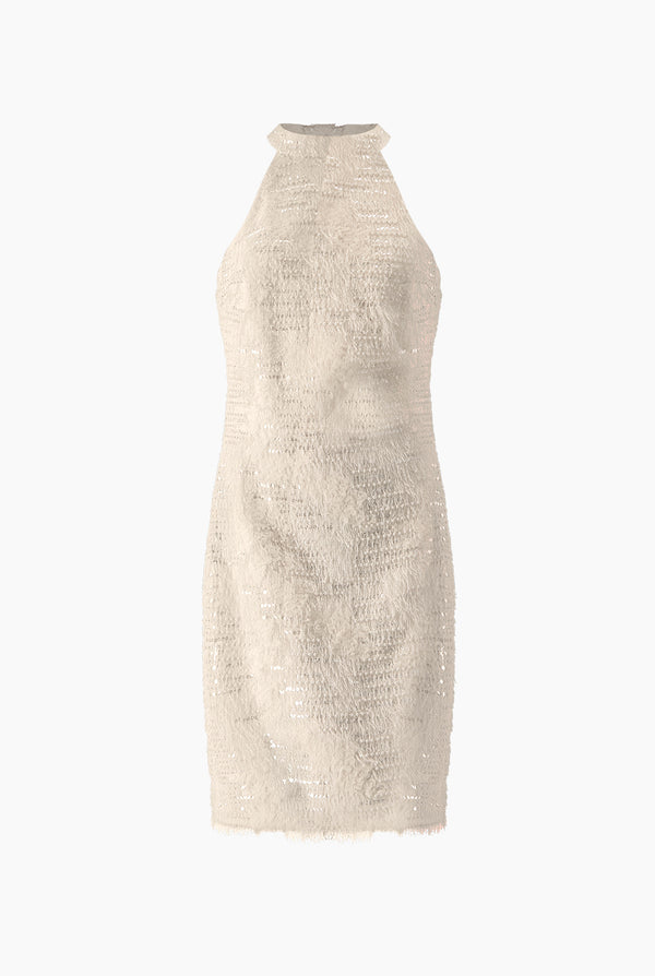 Vestido corto de cuello halter