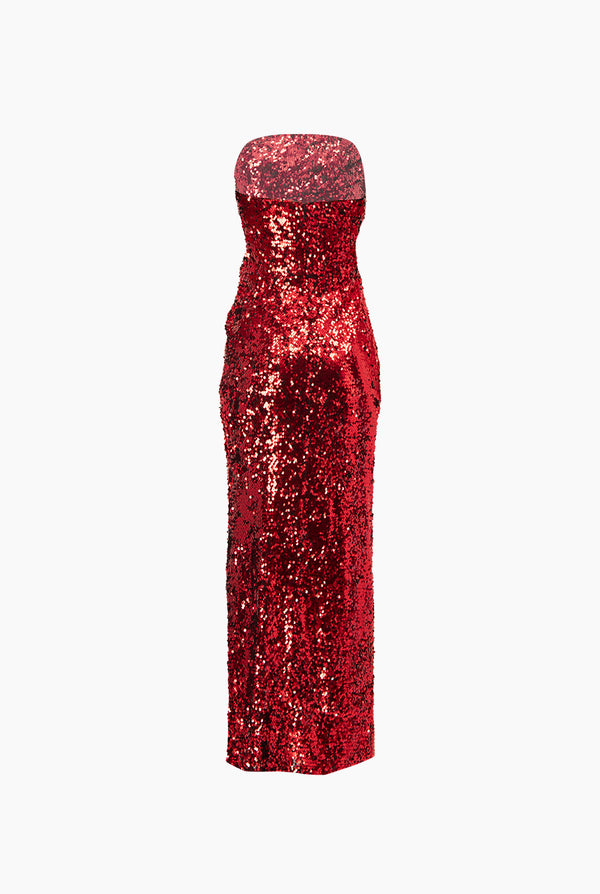 Vestido rojo strapless