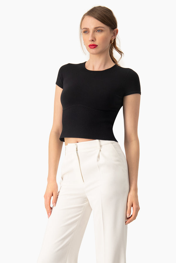 Slim Top Tejido Combinado