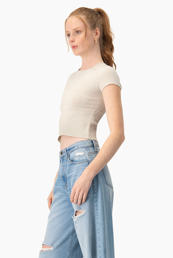 Slim Top Tejido Combinado