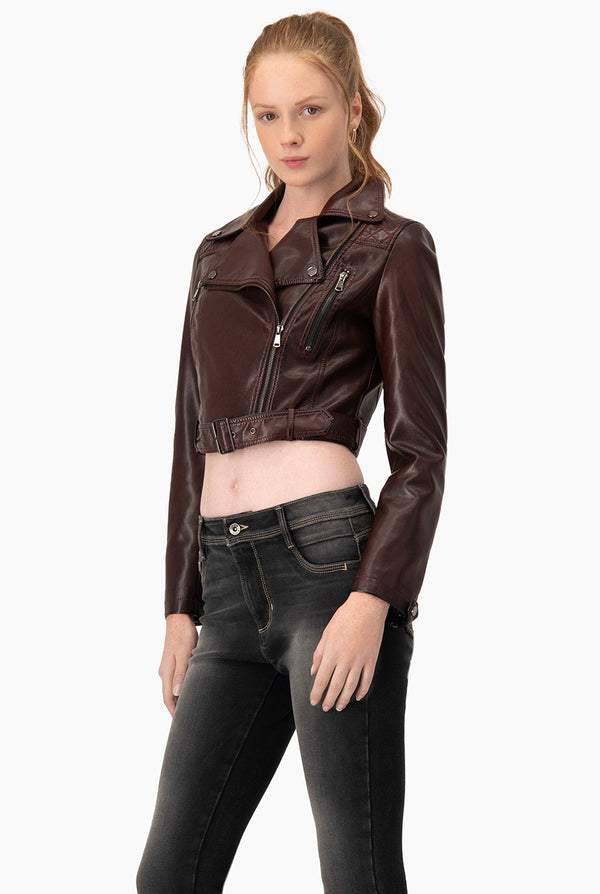 Chaqueta Biker Burned