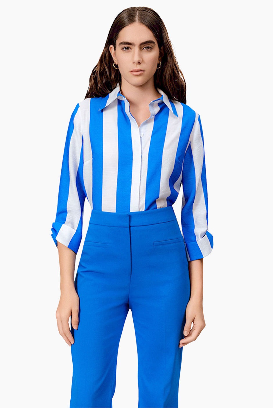 Camisa recta de manga larga