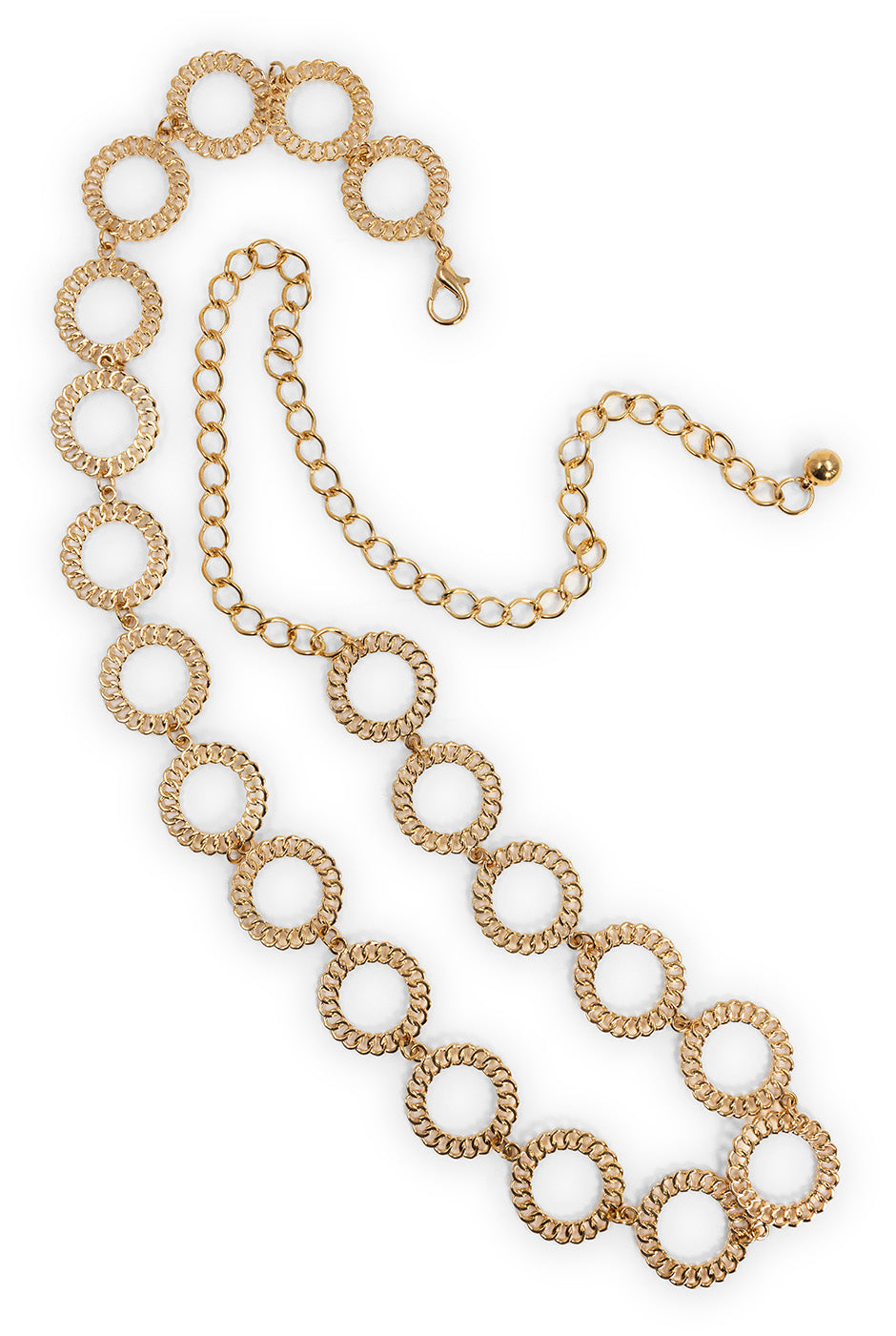 Cinturón de cadena dorada ajustable con eslabones