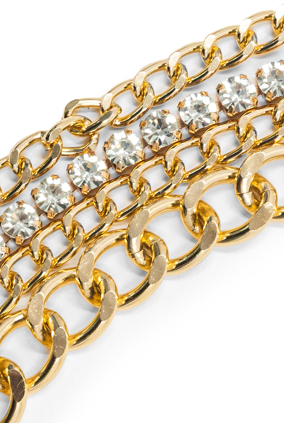 Cinturón de cadena dorada con tres capas ajustables