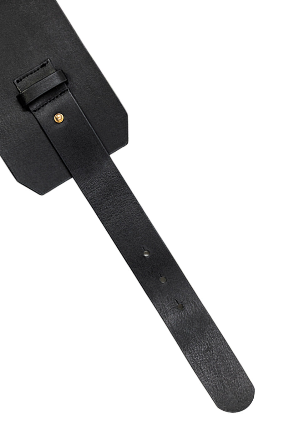 Cinturón negro en ecopiel con hebilla dorada
