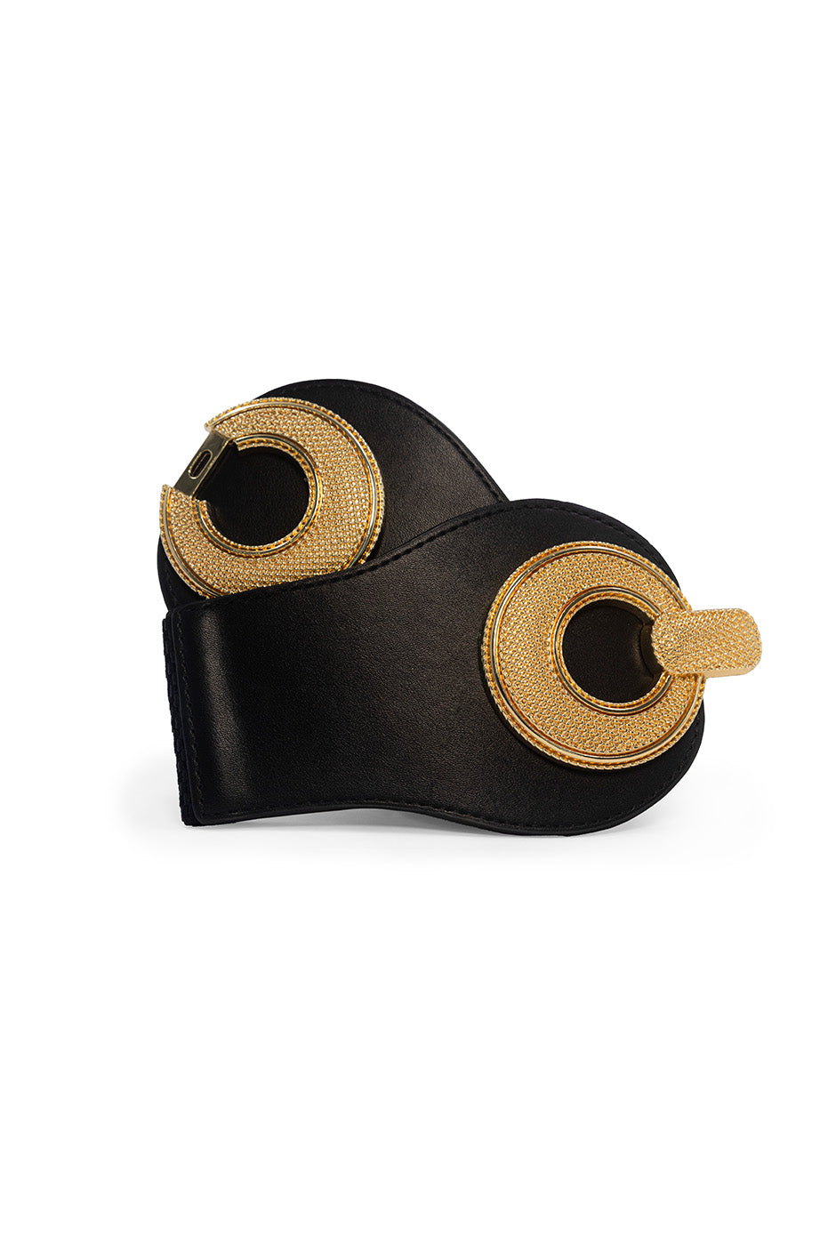 Cinturón elástico negro con hebilla dorada