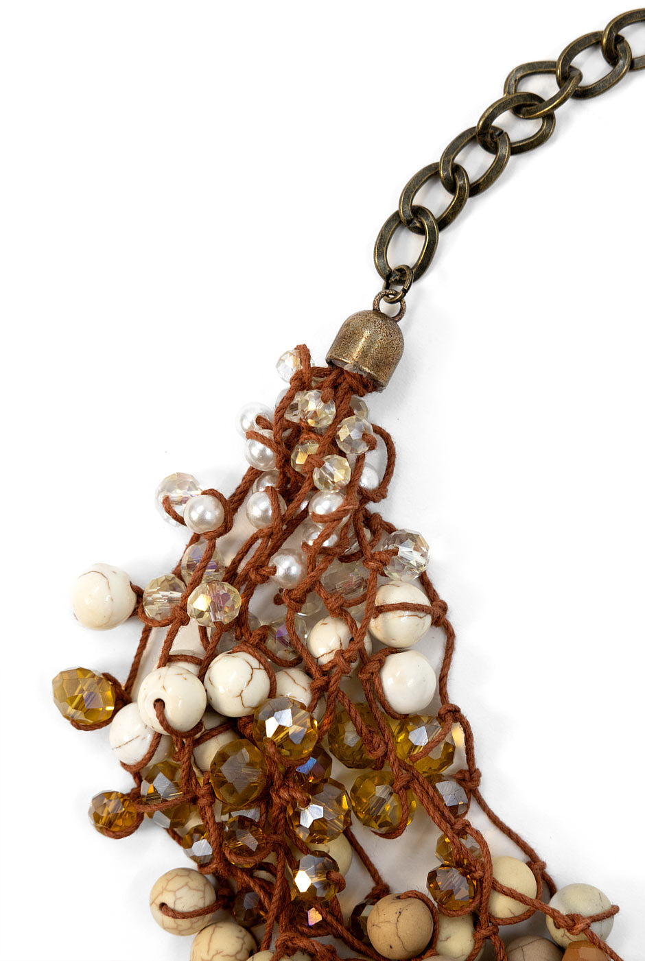 Collar bohemio de cuentas en terracota con broche ajustable