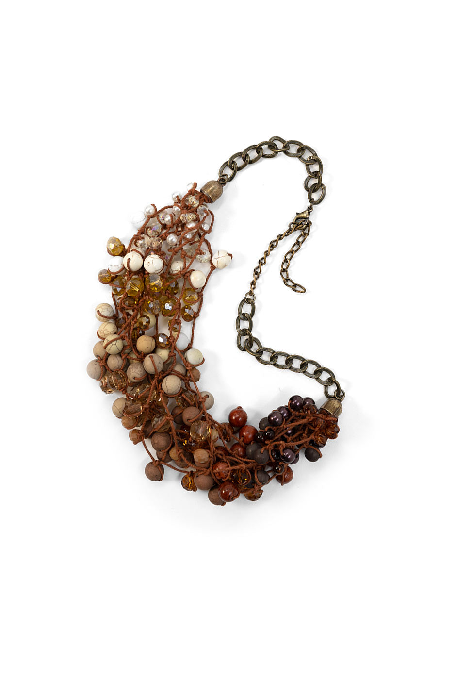 Collar bohemio de cuentas en terracota con broche ajustable