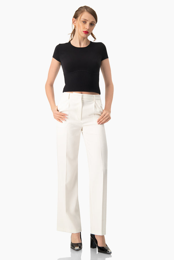 Slim Top Tejido Combinado