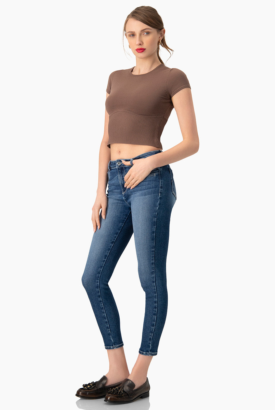 Jeans denim skinny azul