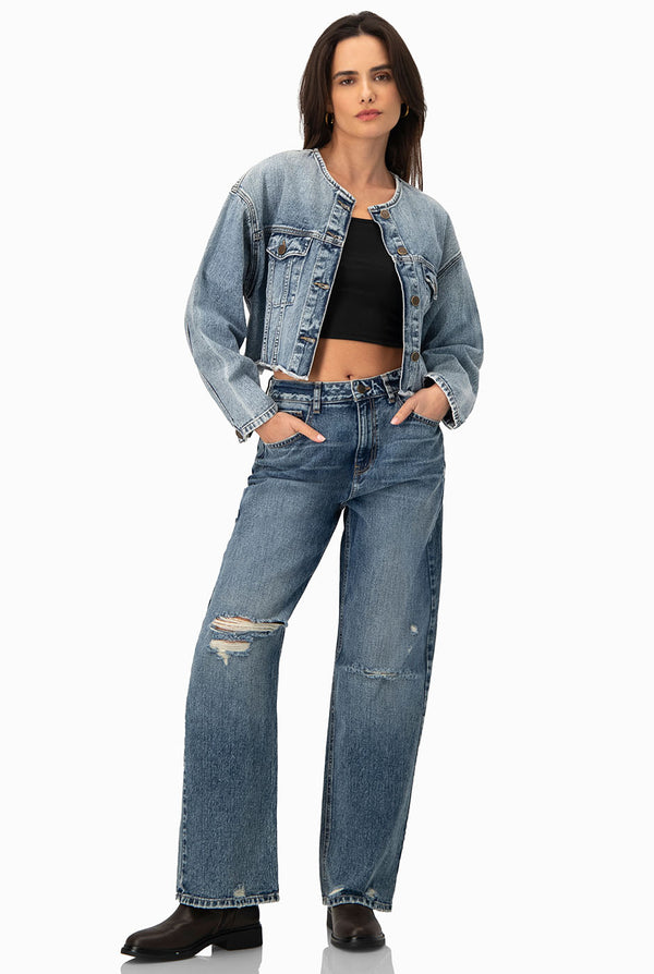 Jeans destroyed de pierna amplia