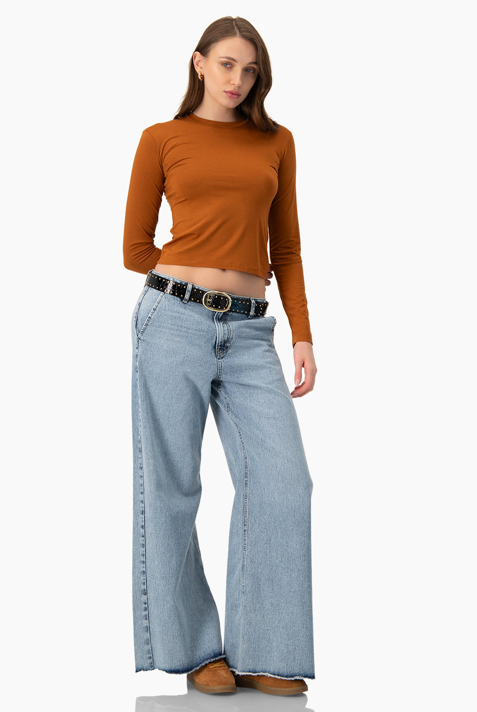 Playera basica recta manga larga