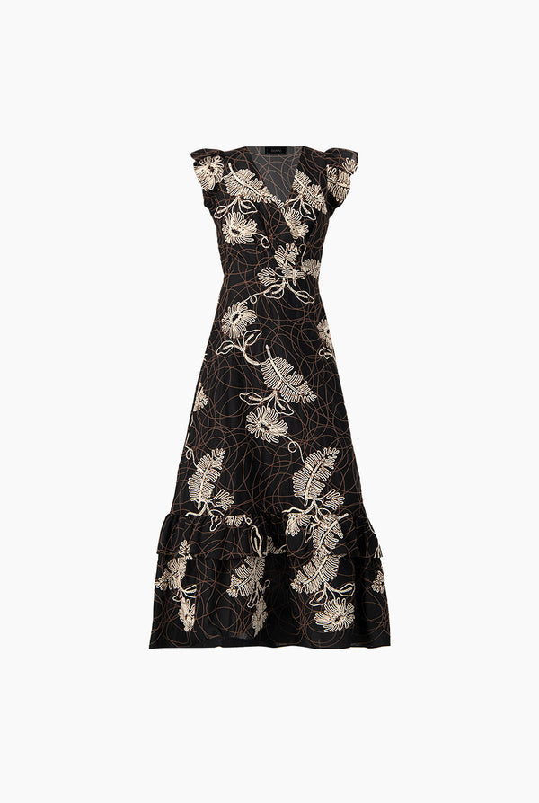 Vestido maxi escote en V