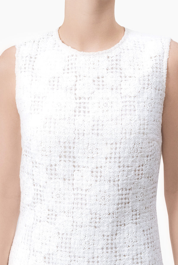 Vestido corto tejido blanco