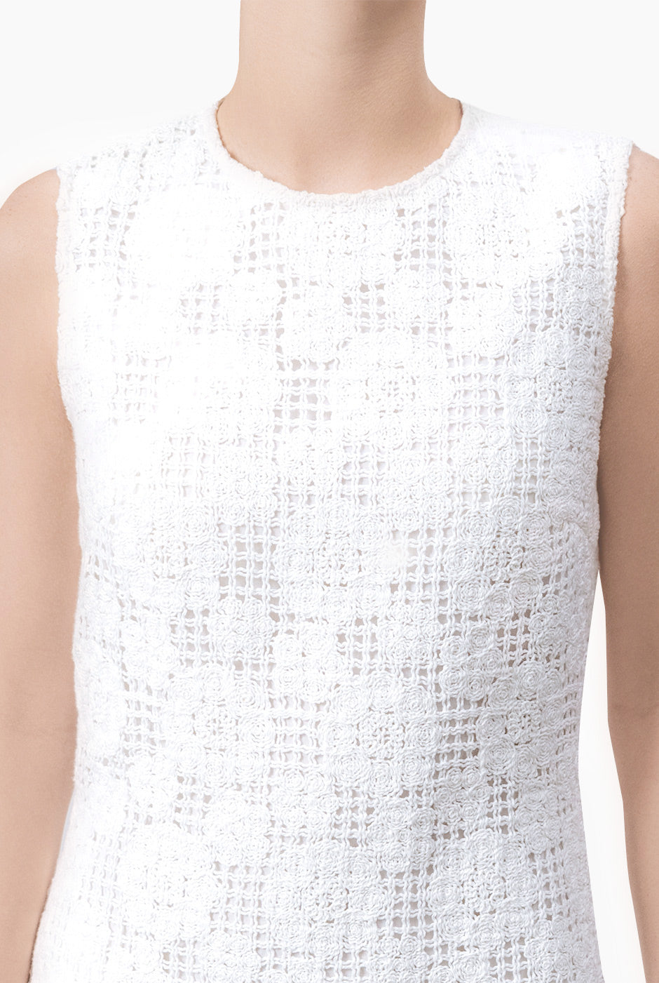 Vestido corto tejido blanco