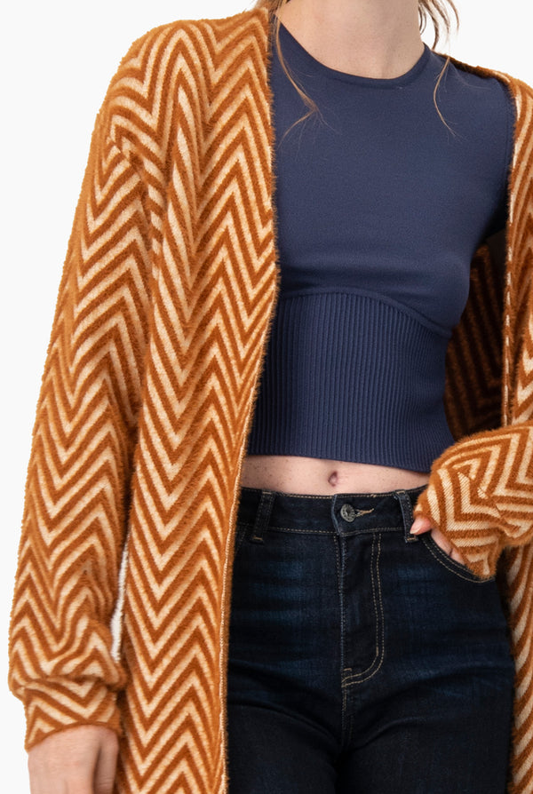 Cárdigan Intarsia Espiga