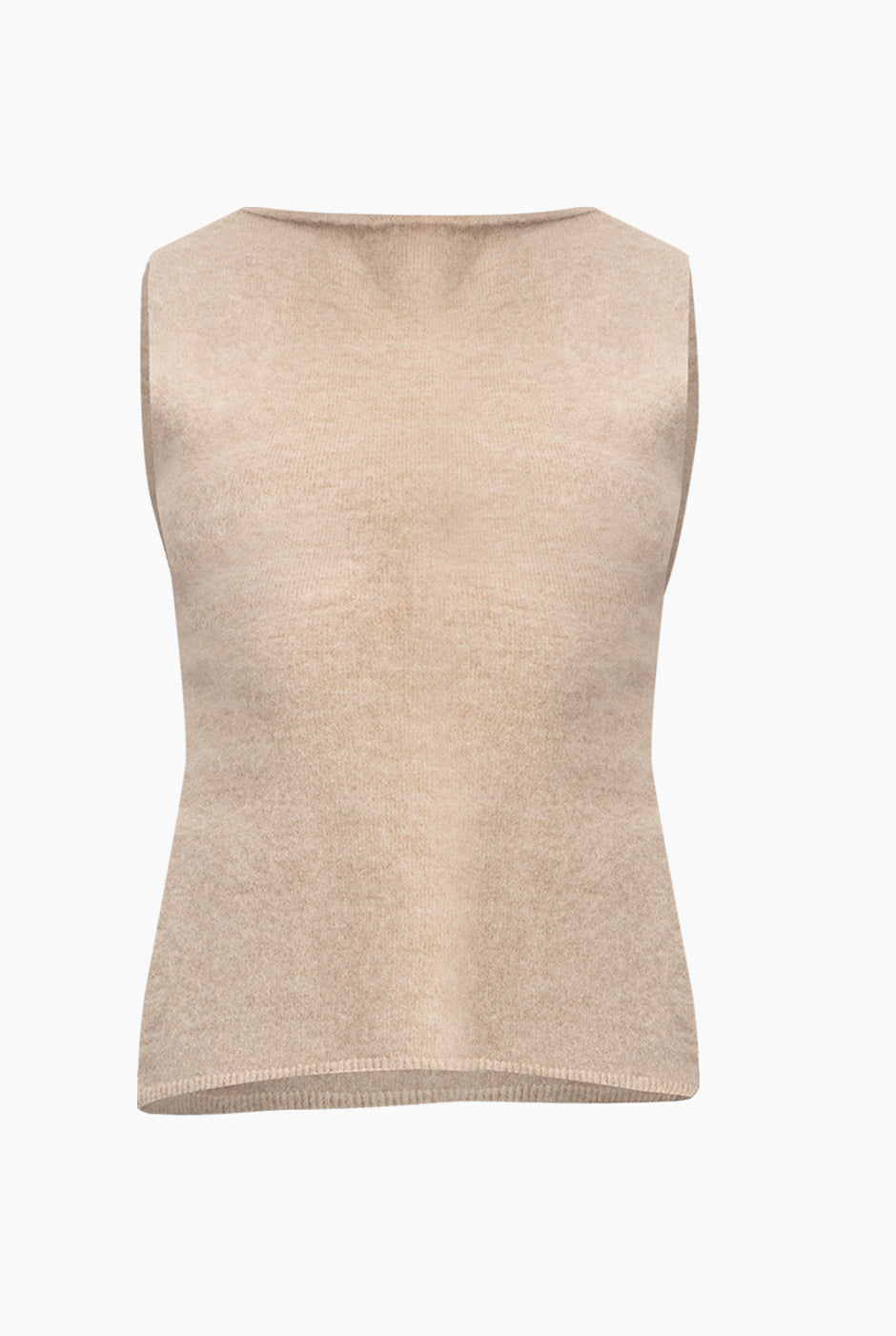 Chaleco Wool Blend natural con aberturas laterales