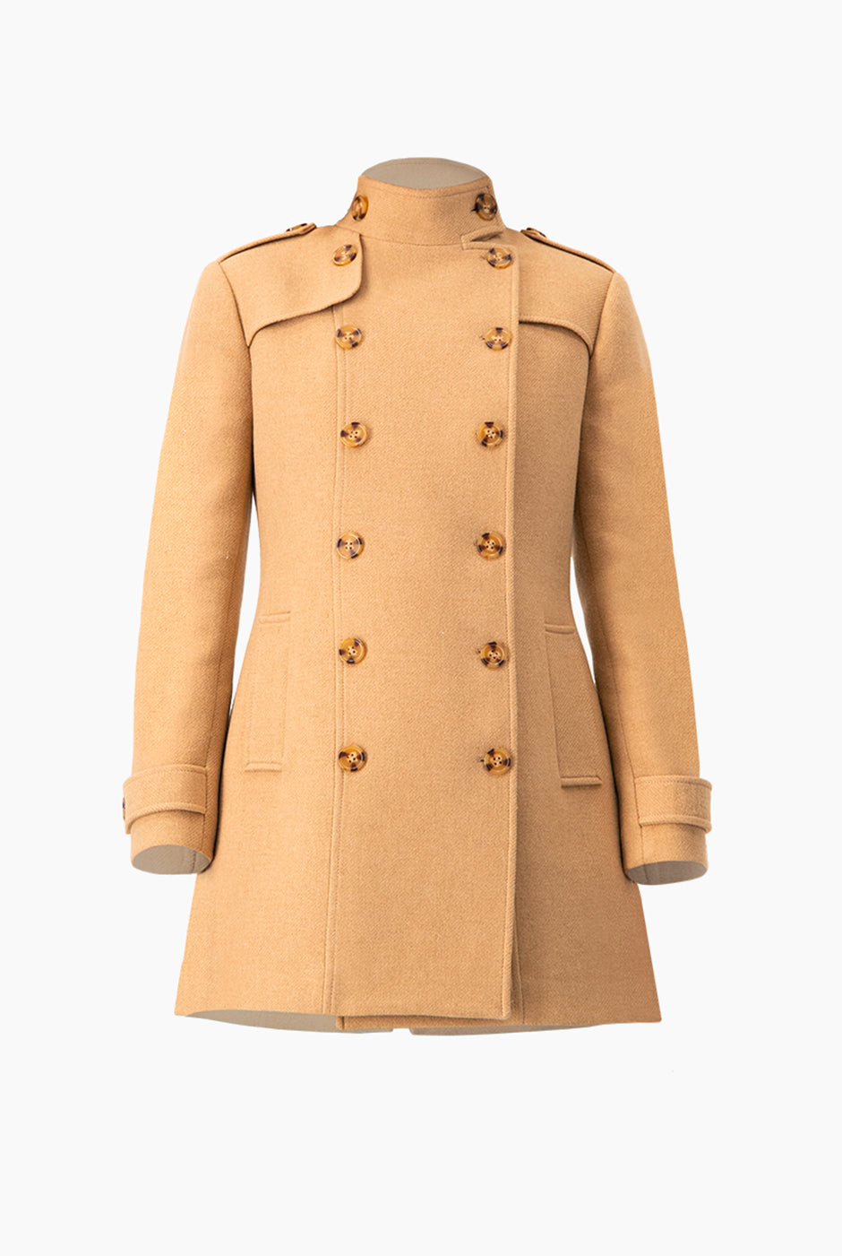 Abrigo cruzado de doble botonadura