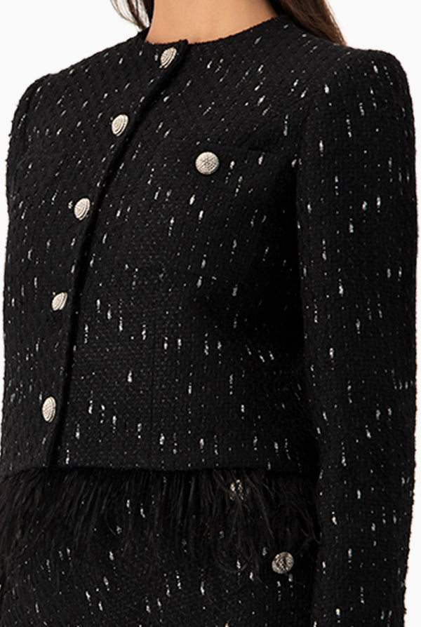 Saco corto tejido en tono negro