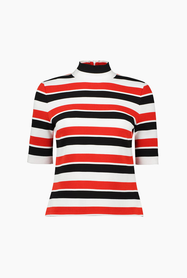 Blusa rayada de cuello alto