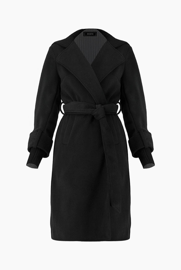 Abrigo corto cruzado con capucha