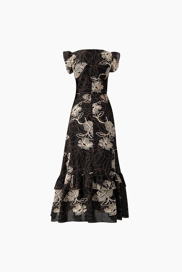 Vestido maxi escote en V