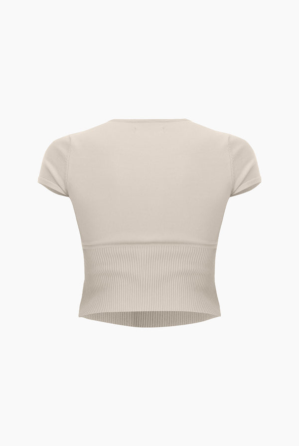 Slim Top Tejido Combinado