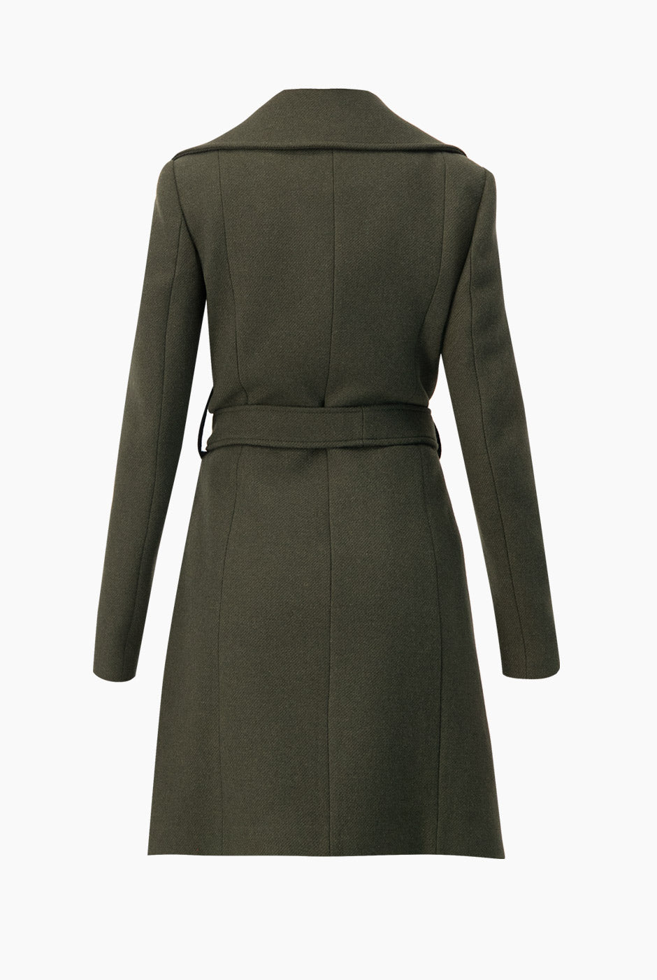 Abrigo cruzado con cinta en cintura