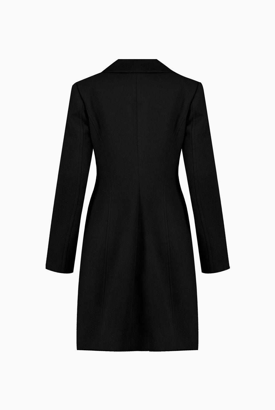 Abrigo cruzado negro con botones