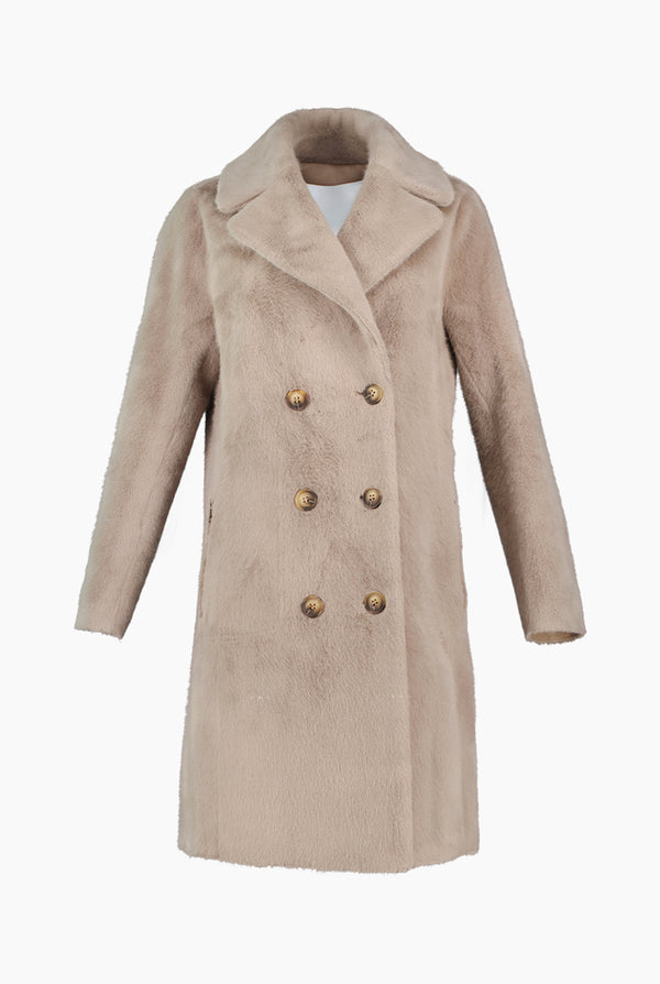 Abrigo Maxi Reversible PU/Faux-Fur