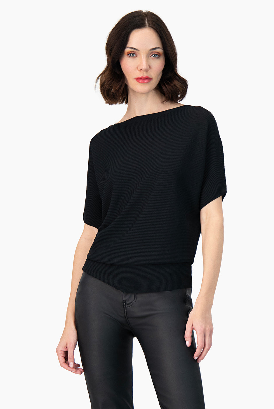 Blusa manga corta color negro