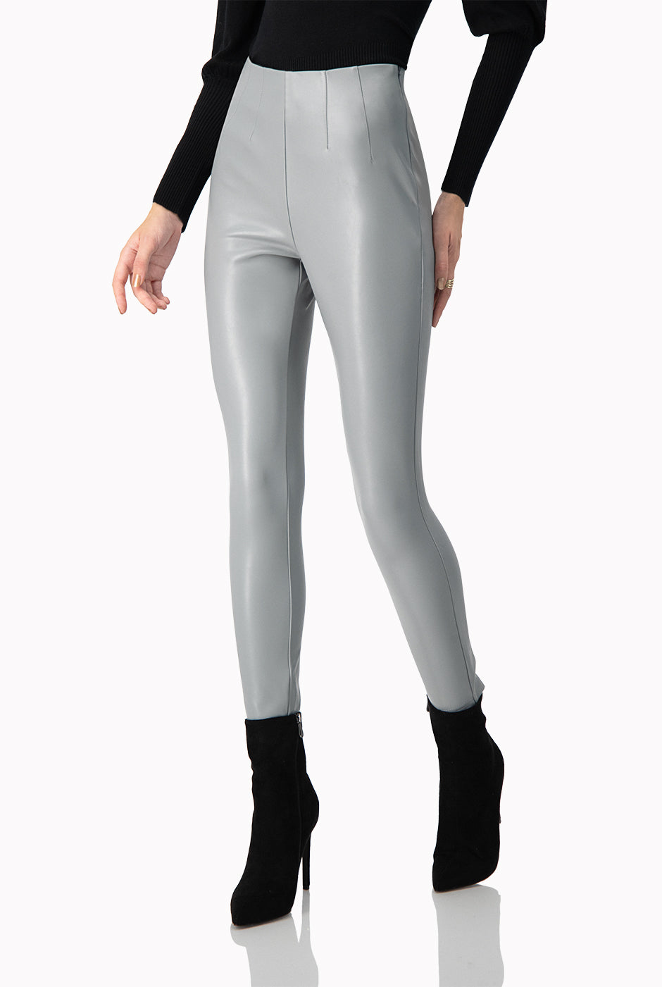 Legging PU Pinzas Traseras Gris